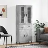 Image de vidaXL Buffet Haut, Armoire de Rangement avec Pieds, Meuble de Rangement, Organisateur Salon Salle de Séjour, Moderne, Gris Béton Bois d'Ingénierie