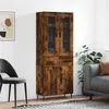 Image de vidaXL Buffet Haut, Armoire de Rangement avec Pieds, Meuble de Rangement, Organisateur Salon Salle de Séjour, Moderne, Chêne Fumé Bois d'Ingénierie