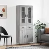 Image de vidaXL Buffet Haut, Armoire de Rangement avec Pieds, Meuble de Rangement, Organisateur Salon Salle de Séjour, Moderne, Sonoma Gris Bois d'Ingénierie