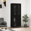 Image de vidaXL Buffet haut Noir 69,5x34x180 cm Bois d'ingénierie 3198570
