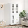 Image de vidaXL Buffet haut Blanc 69,5x34x180 cm Bois d'ingénierie 3198577