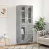 Image de vidaXL Buffet haut Gris béton 69,5x34x180 cm Bois d'ingénierie 3198581