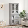 Image de vidaXL Buffet haut Sonoma gris 69,5x34x180 cm Bois d'ingénierie3198583