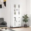 Image de vidaXL Buffet haut Blanc 69,5x34x180 cm Bois d'ingénierie 3198601