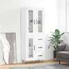 Image de vidaXL Buffet haut Blanc 69,5x34x180 cm Bois d'ingénierie