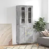 Image de vidaXL Buffet haut Gris béton 69,5x34x180 cm Bois d'ingénierie3198653