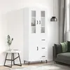 Image de vidaXL Buffet haut Blanc 69,5x34x180 cm Bois d'ingénierie3198657
