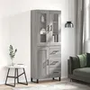 Image de vidaXL Buffet Haut, Armoire de Rangement avec Pieds, Meuble de Rangement, Organisateur Salon Salle de Séjour, Moderne, Sonoma Gris Bois d'Ingénierie