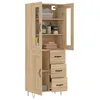 Image de Buffet haut Chêne sonoma 69,5x34x180 cm Bois d'ingénierie