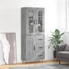 Image de vidaXL Buffet haut Gris béton 69,5x34x180 cm Bois d'ingénierie