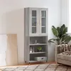 Image de vidaXL Buffet haut Sonoma gris 69,5x34x180 cm Bois d'ingénierie3198711