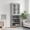 Image de vidaXL Buffet haut Sonoma gris 69,5x34x180 cm Bois d'ingénierie3198743