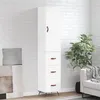 Image de vidaXL Buffet haut Blanc 34,5x34x180 cm Bois d'ingénierie3198825