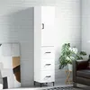 Image de vidaXL Buffet Haut, Armoire de Rangement avec Pieds, Meuble de Rangement, Organisateur Salon Salle de Séjour, Moderne, Blanc Bois d'Ingénierie