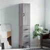 Image de vidaXL Buffet haut Sonoma gris 34,5x34x180 cm Bois d'ingénierie3198855