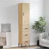 Image de vidaXL Buffet Haut, Armoire de Rangement avec Pieds, Meuble de Rangement, Organisateur Salon Salle de Séjour, Moderne, Chêne Sonoma Bois d'Ingénierie