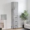 Image de vidaXL Buffet Haut, Armoire de Rangement avec Pieds, Meuble de Rangement, Organisateur Salon Salle de Séjour, Moderne, Gris Béton Bois d'Ingénierie 3198861