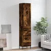 Image de vidaXL Hoge kast 34,5x34x180 cm bewerkt hout gerookt eikenkleurig3198862