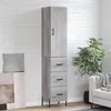 Image de Buffet haut Sonoma gris 34,5x34x180 cm Bois d ingénierie