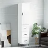 Image de vidaXL Buffet Haut, Armoire de Rangement avec Pieds, Meuble de Rangement, Organisateur Salon Salle de Séjour, Moderne, Blanc Bois d'Ingénierie 3198865
