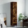 Image de vidaXL Hoge kast 34,5x34x180 cm bewerkt hout gerookt eikenkleurig3198870