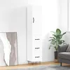 Image de vidaXL Buffet Haut, Armoire avec Portes et Pieds, Meuble de Rangement, Organisateur de Salon Salle de Séjour, Moderne, Blanc Bois d'Ingénierie