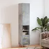 Image de vidaXL Buffet Haut, Armoire de Rangement avec Pieds, Meuble de Rangement, Organisateur Salon Salle de Séjour, Moderne, Gris Béton Bois d'Ingénierie