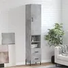 Image de vidaXL Buffet Haut, Armoire de Rangement avec Pieds, Meuble de Rangement, Organisateur Salon Salle de Séjour, Moderne, Gris Béton Bois d'Ingénierie
