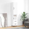 Image de vidaXL Buffet Haut, Armoire avec Portes et Pieds, Meuble de Rangement, Organisateur de Salon Salle de Séjour, Moderne, Blanc Bois d'Ingénierie