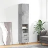 Image de vidaXL Buffet Haut, Armoire avec Portes et Pieds, Meuble de Rangement, Organisateur de Salon Salle de Séjour, Moderne, Gris Béton Bois d'Ingénierie