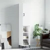 Image de vidaXL Buffet haut Blanc 34,5x34x180 cm Bois d'ingénierie 3198977