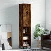 Image de vidaXL Hoge kast 34,5x34x180 cm bewerkt hout gerookt eikenkleurig3199006