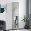 Image de vidaXL Buffet Haut, Armoire avec Portes et Pieds, Meuble de Rangement, Organisateur de Salon Salle de Séjour, Moderne, Gris Béton Bois d'Ingénierie