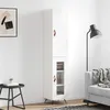 Image de vidaXL Buffet haut Blanc brillant 34,5x34x180 cm Bois d'ingénierie 3199019