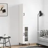 Image de vidaXL Buffet haut Blanc 34,5x34x180 cm Bois d'ingénierie 3199041