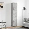 Image de vidaXL Buffet haut Gris béton 34,5x34x180 cm Bois d'ingénierie 3199109