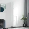 Image de vidaXL Buffet Haut, Armoire avec Portes et Pieds, Meuble de Rangement, Organisateur de Salon Salle de Séjour, Moderne, Blanc Bois d'Ingénierie
