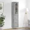 Image de vidaXL Buffet haut Gris béton 34,5x34x180 cm Bois d'ingénierie3199229