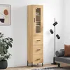 Image de vidaXL Buffet Haut, Armoire de Rangement avec Pieds, Meuble de Rangement, Organisateur Salon Salle de Séjour, Moderne, Chêne Sonoma Bois d'Ingénierie