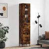 Image de vidaXL Buffet Haut, Armoire de Rangement avec Pieds, Meuble de Rangement, Organisateur Salon Salle de Séjour, Moderne, Chêne Fumé Bois d'Ingénierie