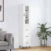 Image de vidaXL Buffet Haut, Armoire de Rangement avec Pieds, Meuble de Rangement, Organisateur Salon Salle de Séjour, Moderne, Blanc Bois d'Ingénierie