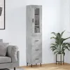 Image de vidaXL Buffet Haut, Armoire de Rangement avec Pieds, Meuble de Rangement, Organisateur Salon Salle de Séjour, Moderne, Gris Béton Bois d'Ingénierie 3199253