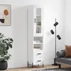 Image de vidaXL Buffet haut Blanc 34,5x34x180 cm Bois d'ingénierie 3199305