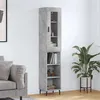 Image de vidaXL Buffet Haut, Armoire de Rangement avec Pieds, Meuble de Rangement, Organisateur Salon Salle de Séjour, Gris Béton Bois d'Ingénierie