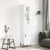 Image de vidaXL Buffet haut Blanc 34,5x34x180 cm Bois d'ingénierie 3199497