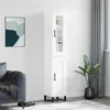 Image de vidaXL Buffet haut Blanc 34,5x34x180 cm Bois d'ingénierie 3199513