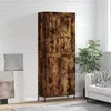 Image de vidaXL Hoge kast 69,5x34x180 cm bewerkt hout gerookt eikenkleurig3199566