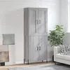Image de vidaXL Buffet haut Sonoma gris 69,5x34x180 cm Bois d'ingénierie3199567
