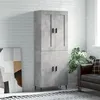 Image de vidaXL Buffet Haut, Armoire de Rangement avec Pieds, Meuble de Rangement, Organisateur Salon Salle de Séjour, Gris Béton Bois d'Ingénierie