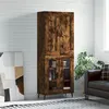 Image de vidaXL Buffet Haut, Armoire de Rangement avec Pieds, Meuble de Rangement, Organisateur Salon Salle de Séjour, Chêne Fumé Bois d'Ingénierie